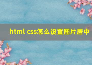 html css怎么设置图片居中